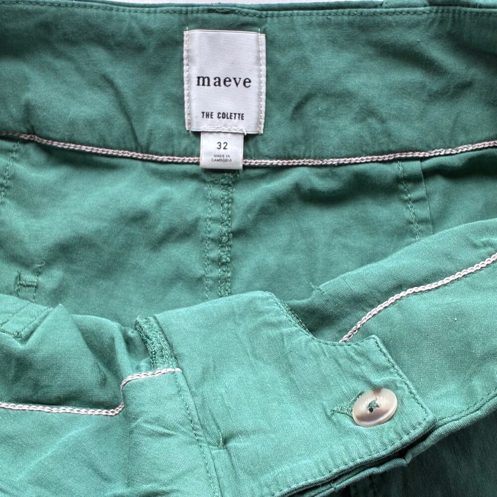Maeve The Colette Green Cropped Wide Leg Trouser —size 32 - Picture 7 of 9
